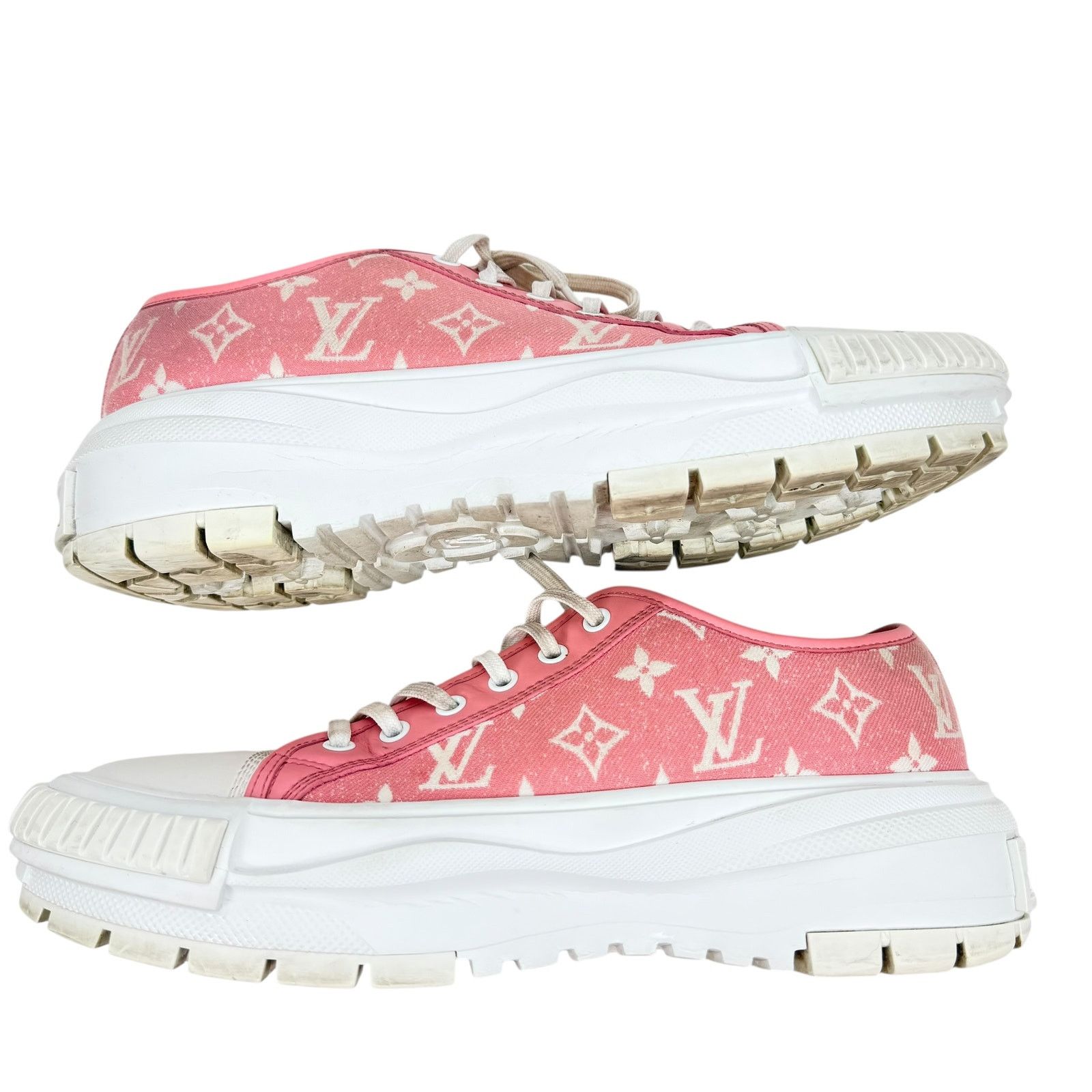 Louis Vuitton Louis Vuitton Monogram Pink Cotton Denim Low Top Sneakers 42 Size US 12 / IT 42 - 7 Thumbnail