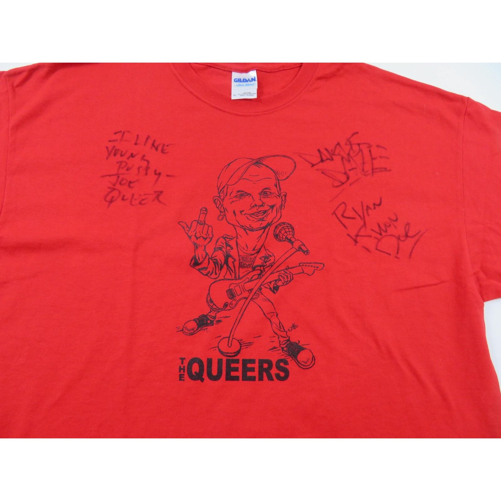 Gildan The Queers Punk Rock Band T-Shirt Autographed Red Sz XL Size US XL / EU 56 / 4 - 2 Thumbnail