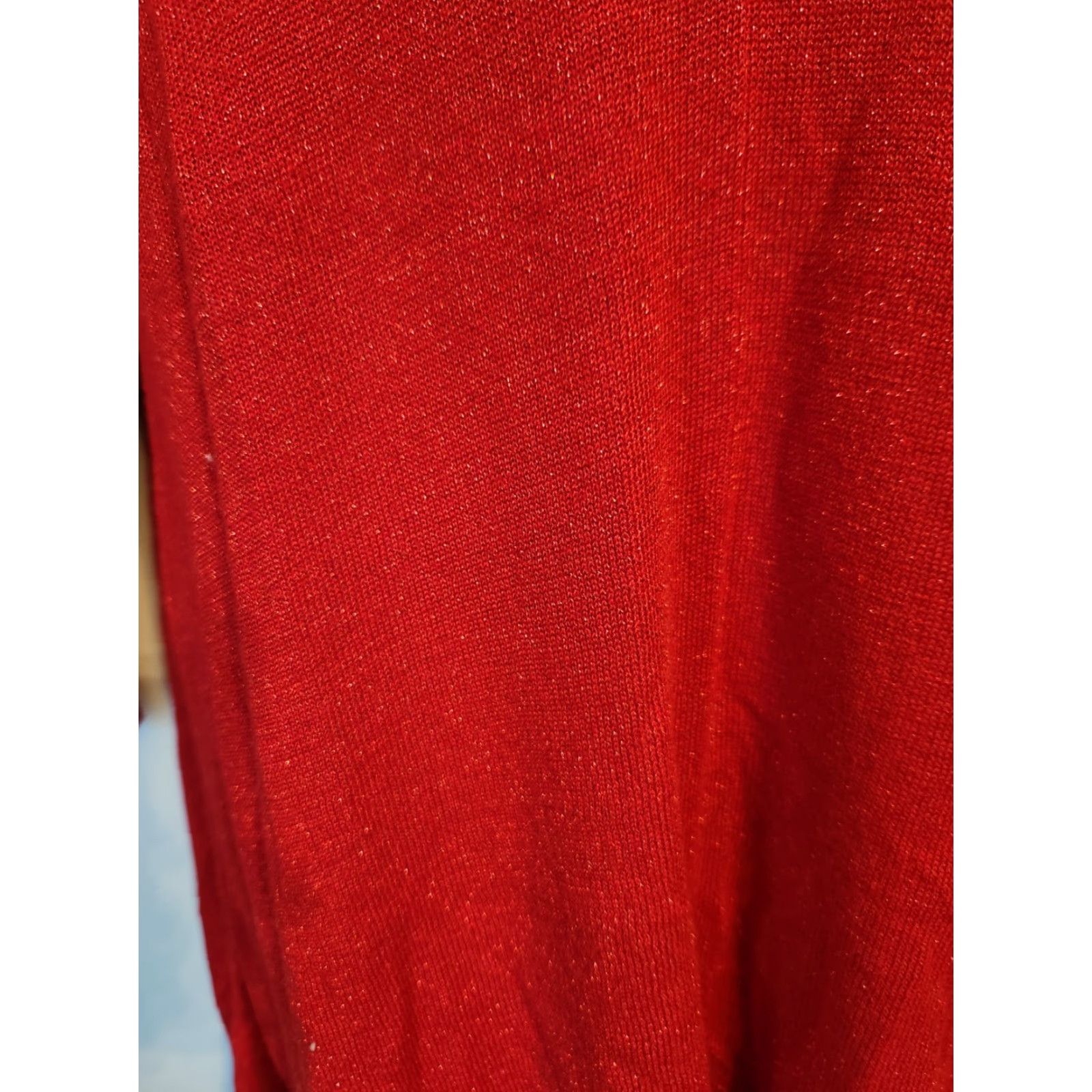 Vintage Lane Bryant Sweater Women Plus 1X 14/16 Red Metallic 3/4 Sleeve Lightweight Top Size XL / US 12-14 / IT 48-50 - 4 Thumbnail
