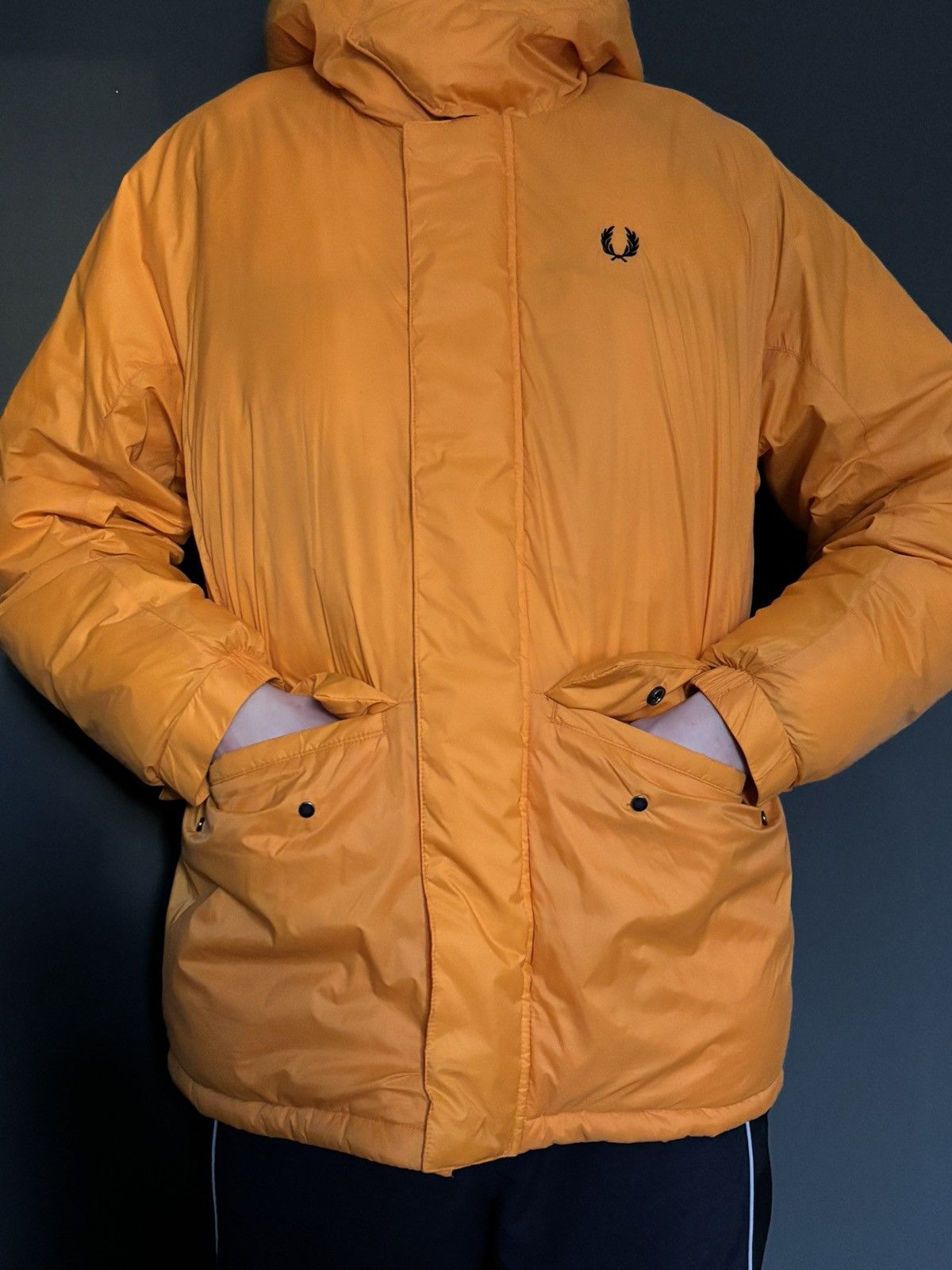 Fred Perry Fred Perry Vintage Puffer Jacket Mustard Yellow / Hooded / Size US L / EU 52-54 / 3 - 4 Thumbnail