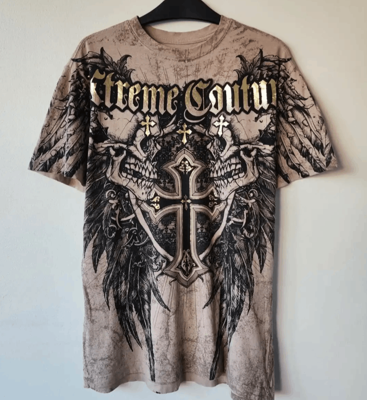 Japanese Brand American New Gothic Skull Printed T-shirt Size US L / EU 52-54 / 3 - 1 Thumbnail