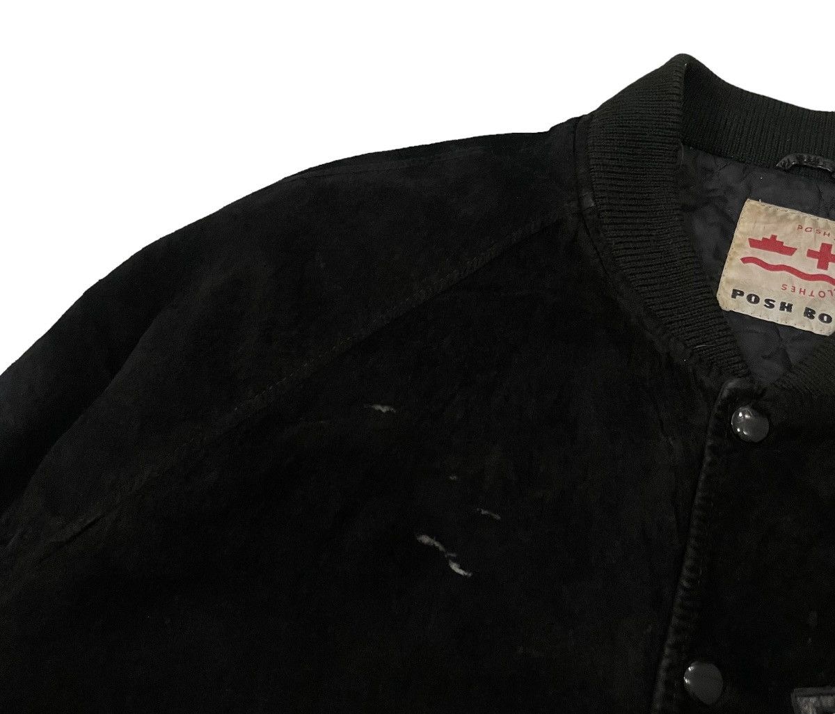 Japanese Brand Vintage Poshboy Blackout Pig Skin Leather Varsity Jacket Size US L / EU 52-54 / 3 - 7 Thumbnail