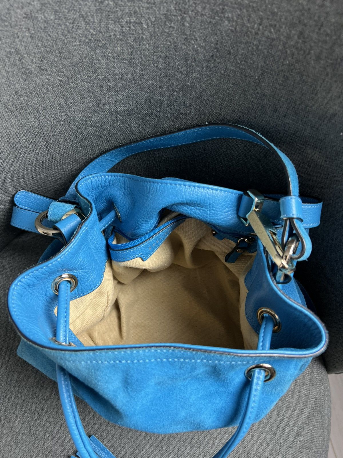 Vintage Luxury Coccinelle Blue Suede bag Size ONE SIZE - 16 Thumbnail