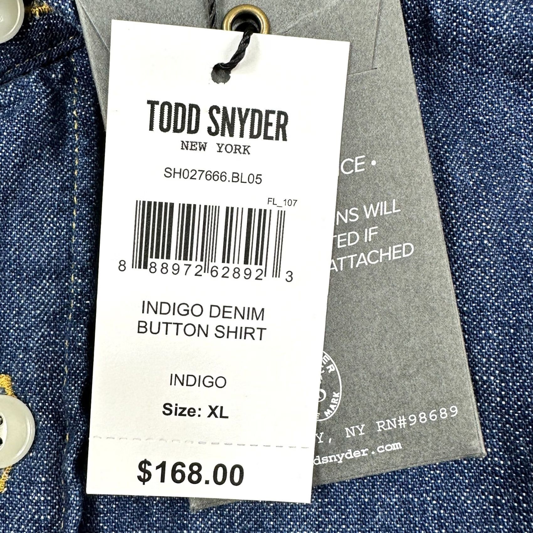 Todd Snyder Todd Snyder Albiate Italy Indigo Denim Button Overshirt Mens XL Size US XL / EU 56 / 4 - 3 Thumbnail