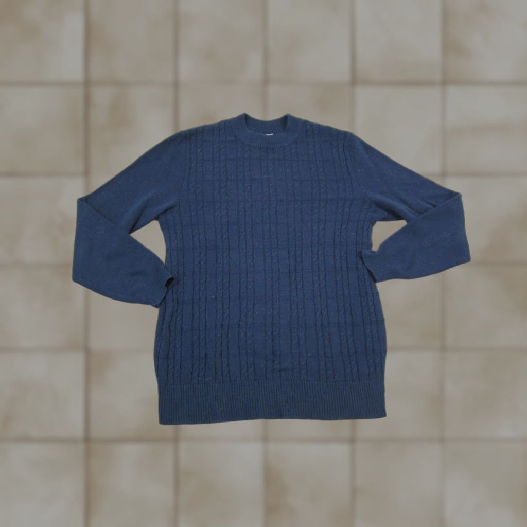 Vintage VINTAGE German Sweater Womens L Blue Wool Polyester Made in Germany Knit 90s Pullover Crew Neck Long Sleeve Crew Neck Women USA 32-34 Size L / US 10 / IT 46 - 1 Thumbnail
