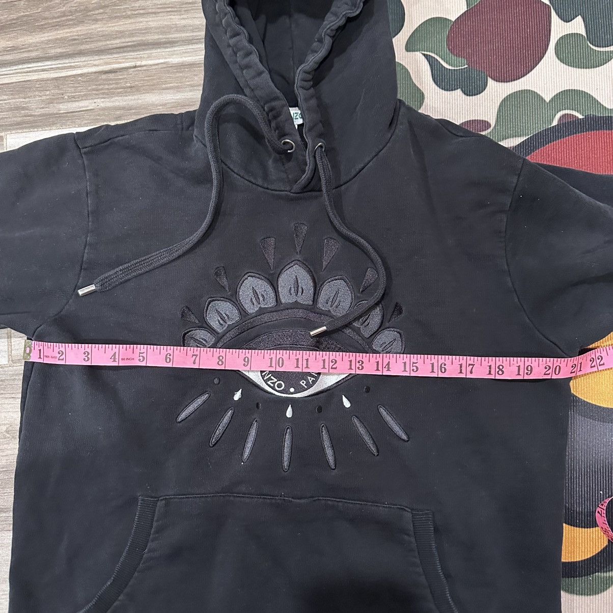 Kenzo Kenzo Paris Black Eyeball Embroidered Hoodie Size L / US 10 / IT 46 - 5 Thumbnail