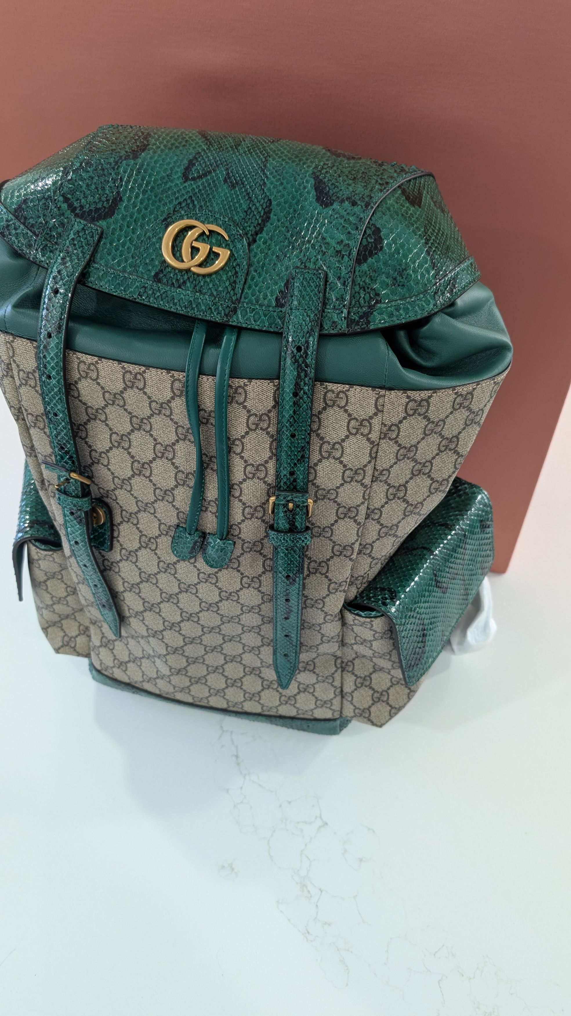 Gucci Gucci Emerald Python Backpack North America EXCLUSIVE Size ONE SIZE - 3 Thumbnail