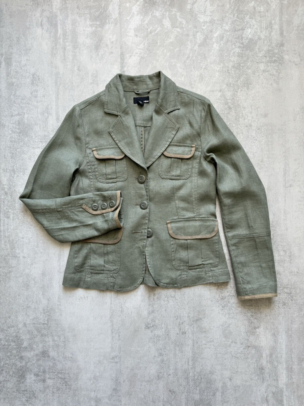 H&M × Japanese Brand H&M Linen Blazer Cargo pockets Womens size 38 Size S / US 4 / IT 40 - 1 Thumbnail