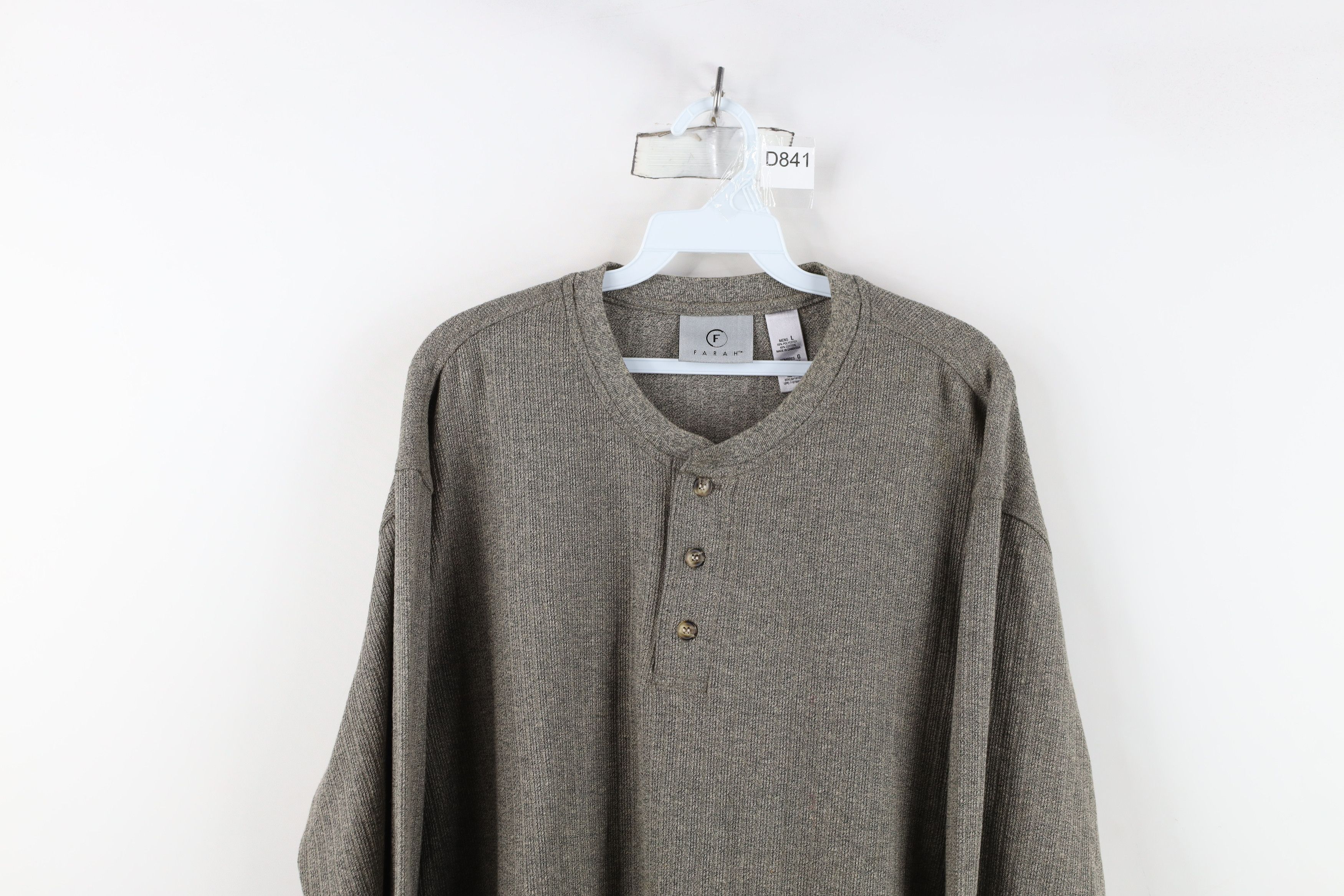 Vintage Vintage 90s Streetwear Knit Long Sleeve Henley T-Shirt Size US L / EU 52-54 / 3 - 2 Thumbnail