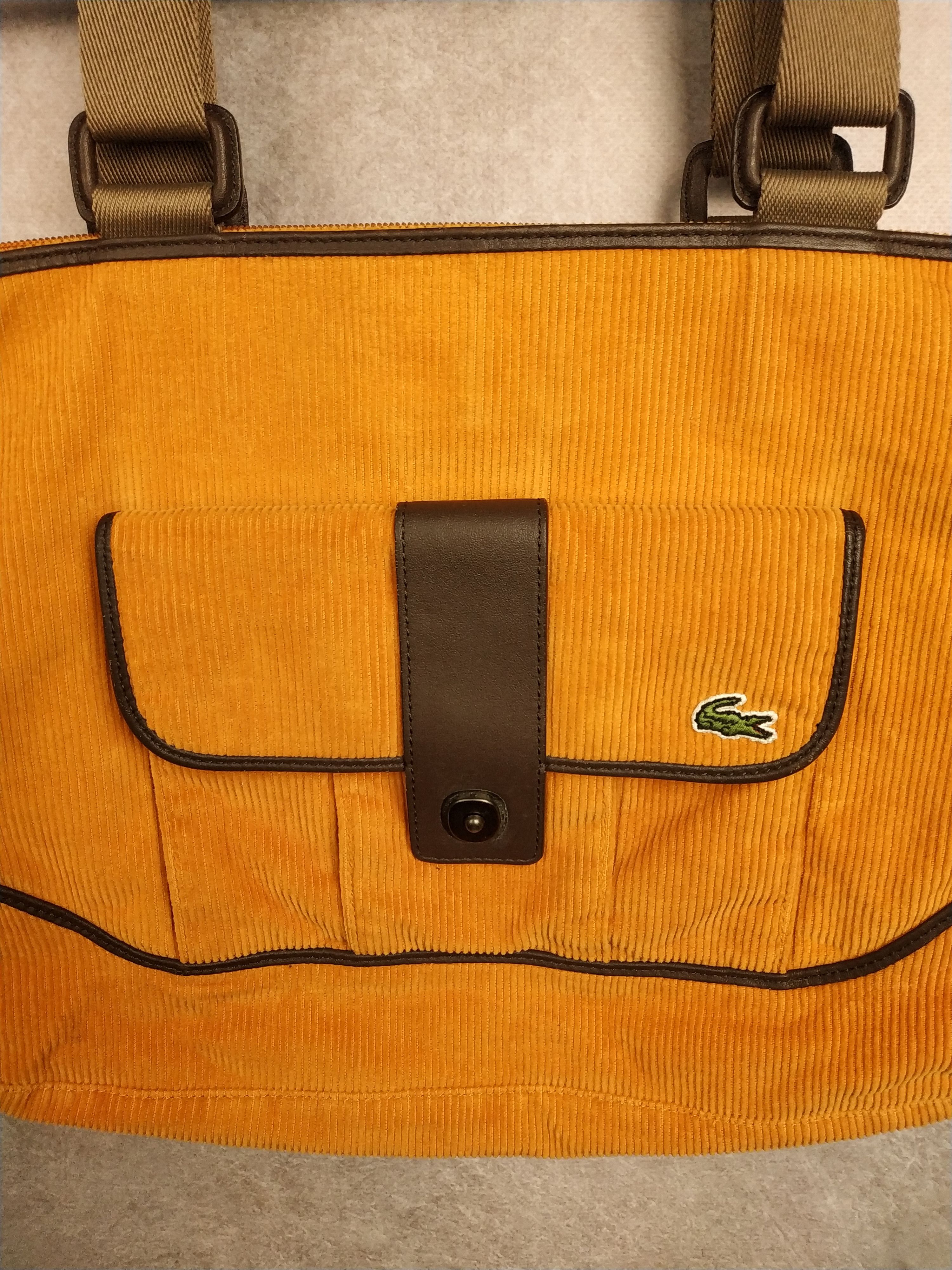 Lacoste Vintage LACOSTE BAG hobo Orange Corduroy Size ONE SIZE - 4 Thumbnail