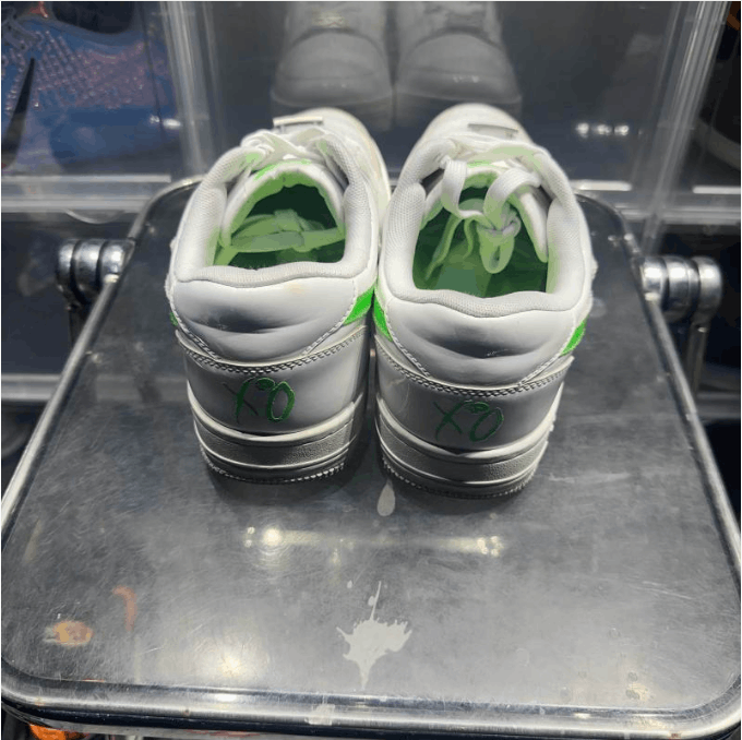 Bape ABATHINGAPE low-top board shoes men's white and green Size US 11.5 / EU 44-45 - 9 Thumbnail