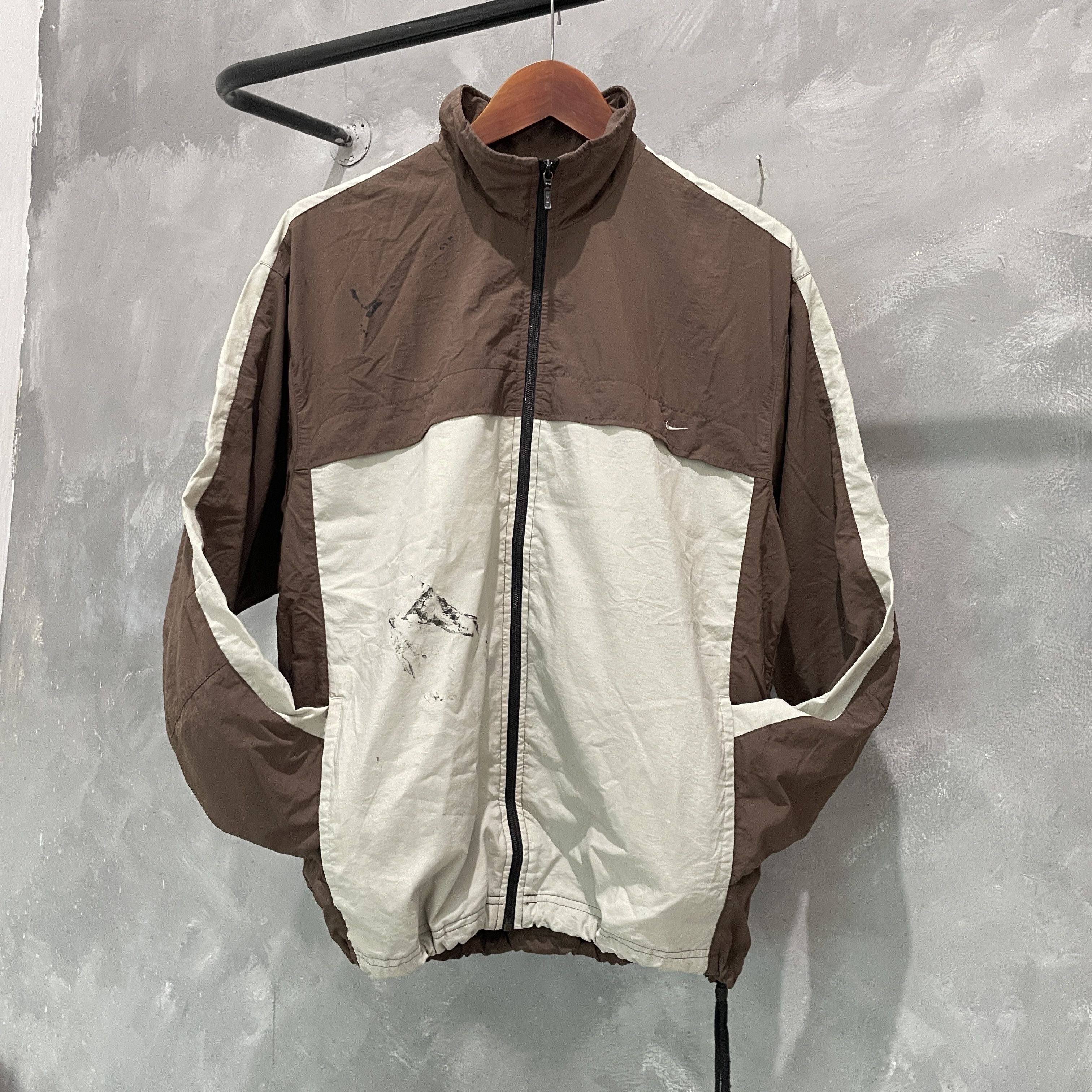 Nike Rare Vintage 00s Nike Brown Track Suit Jacket ERD Grunge Size US L / EU 52-54 / 3 - 6 Thumbnail