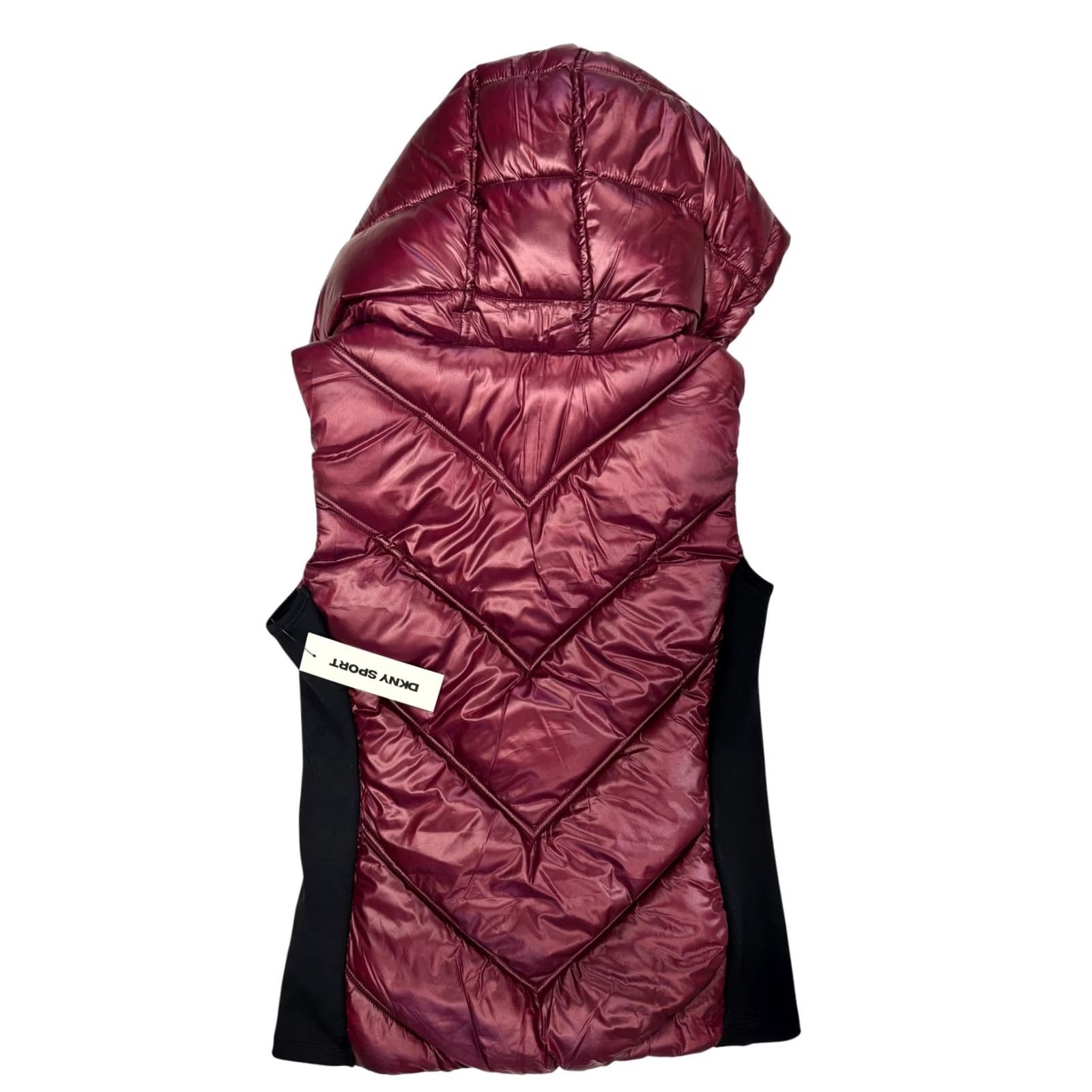 DKNY VINTAGE DKNY Sport Quilted Puffer Vest Burgundy Black S Small Women Size S / US 4 / IT 40 - 5 Thumbnail