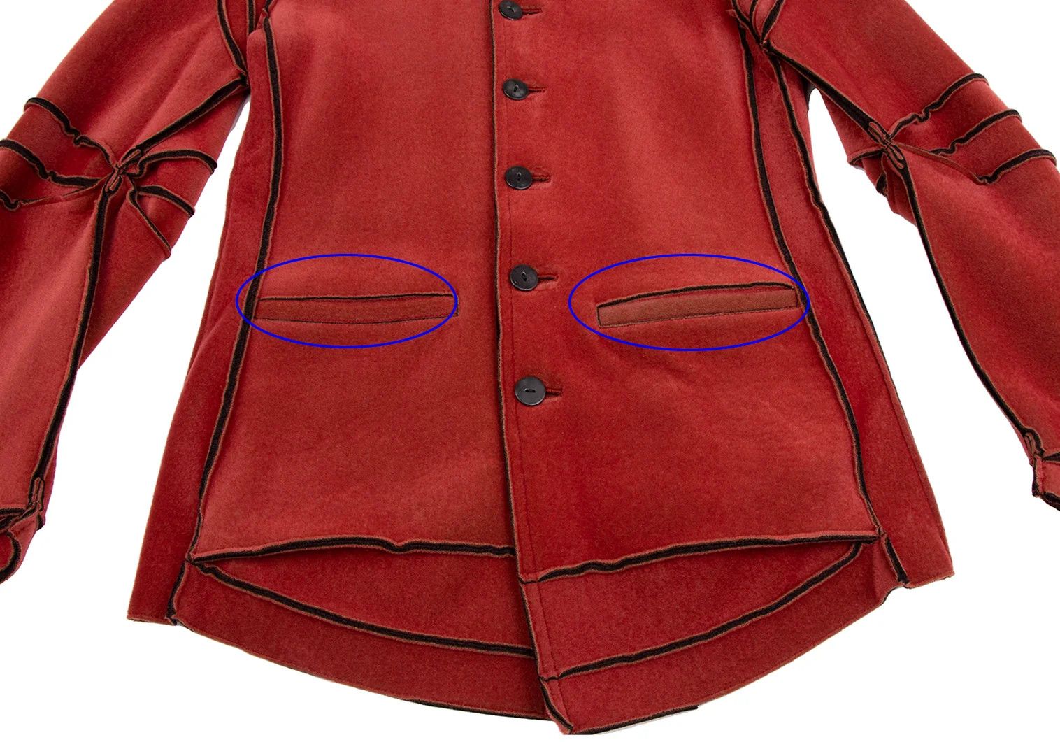 Jean Paul Gaultier Outseam Flock Jacket in Red Size 48 Size US M / EU 48-50 / 2 - 8 Thumbnail