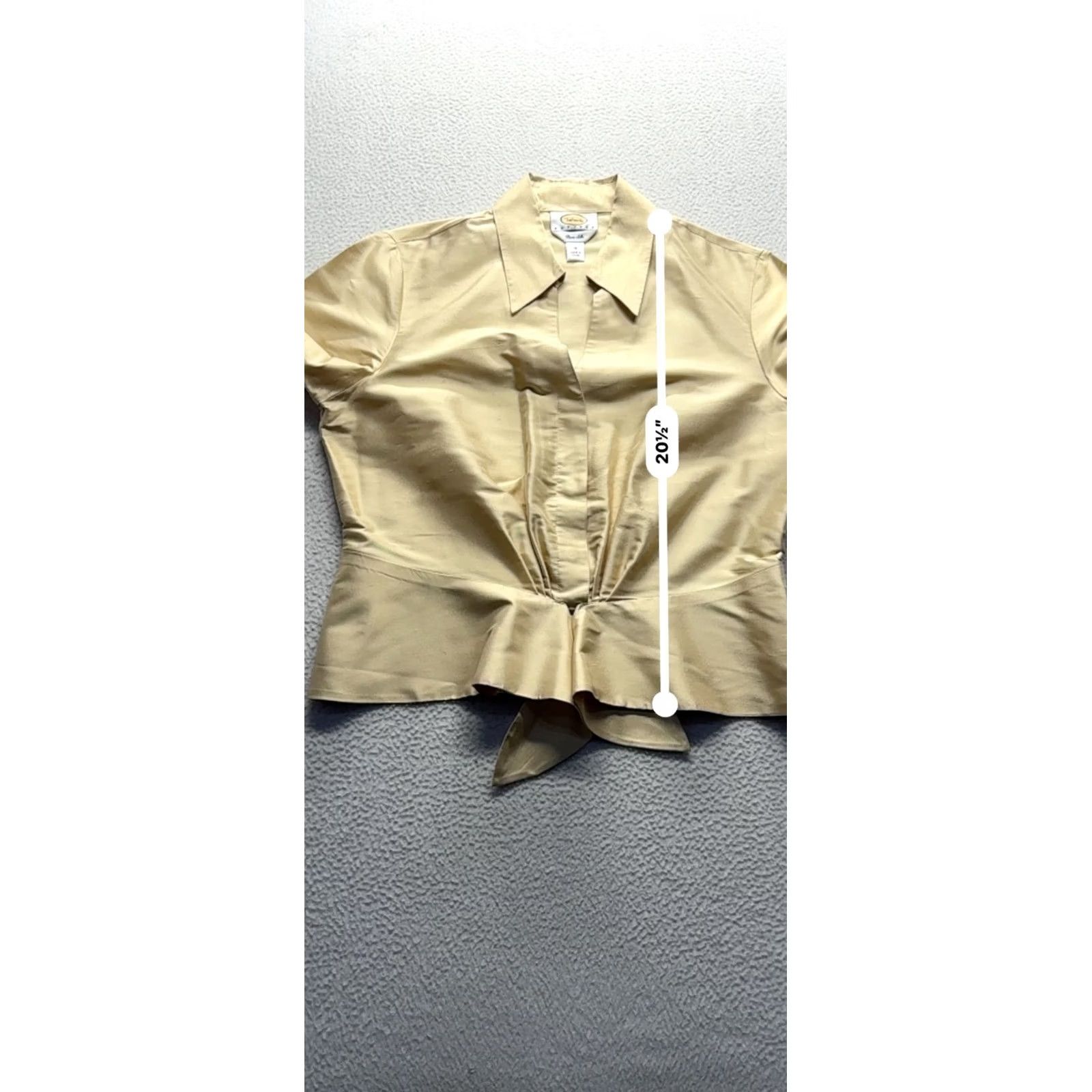 Talbots Talbots Blouse Silk Size 12 Champagne Womens 12 Silk Blouse Petites Tie Waist Stains Pre-Owned Fair Size XL / US 12-14 / IT 48-50 - 7 Thumbnail