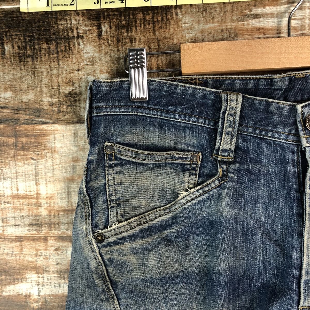 Japanese Brand Even River Blue Distressed ripped Denim Pants #A2150 Size US 30 / EU 46 - 7 Thumbnail