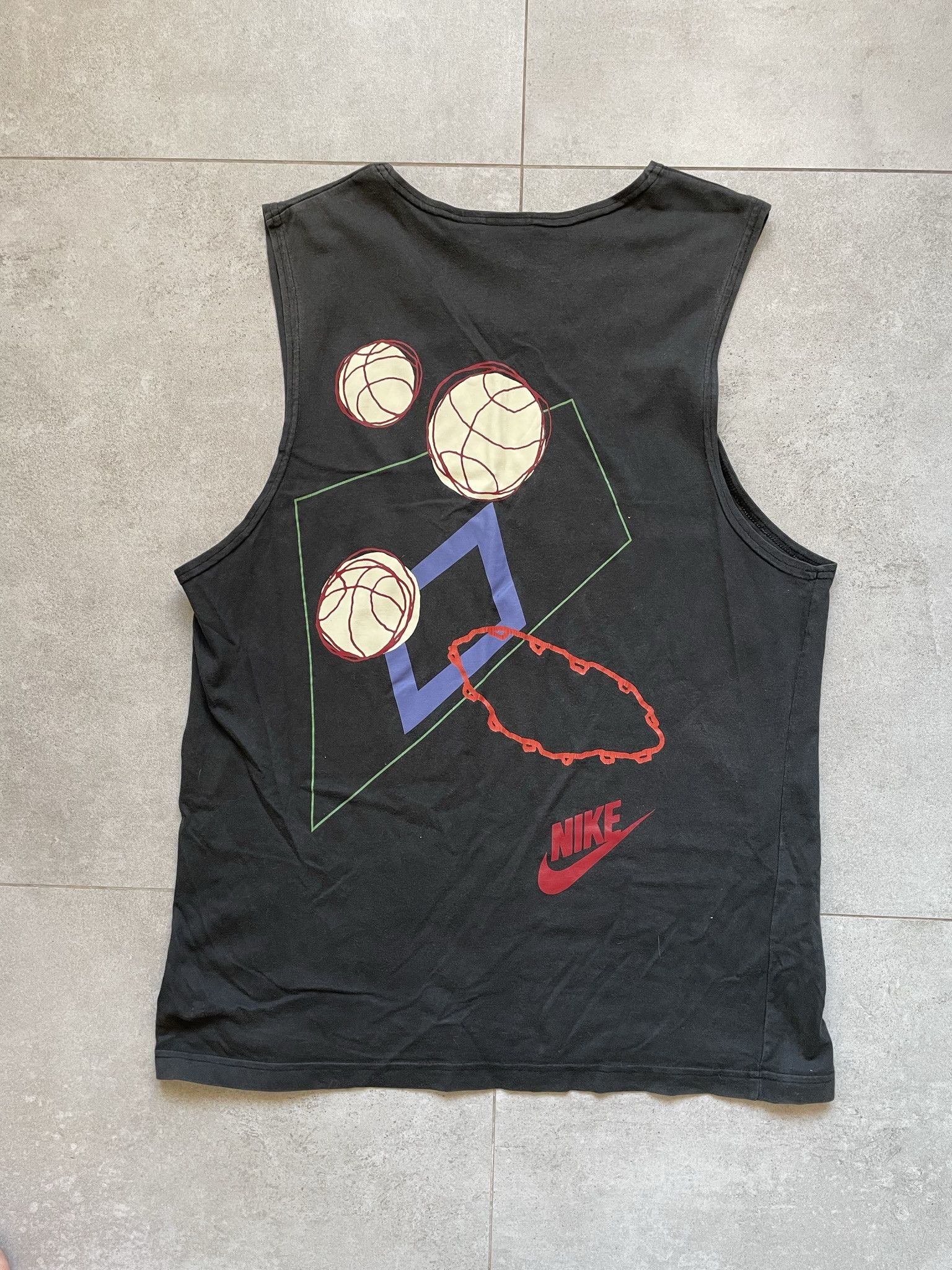 Nike × Vintage VINTAGE NIKE WASHED BASKETBALL HOOP HEROES TANK TOP Size US M / EU 48-50 / 2 - 1 Thumbnail