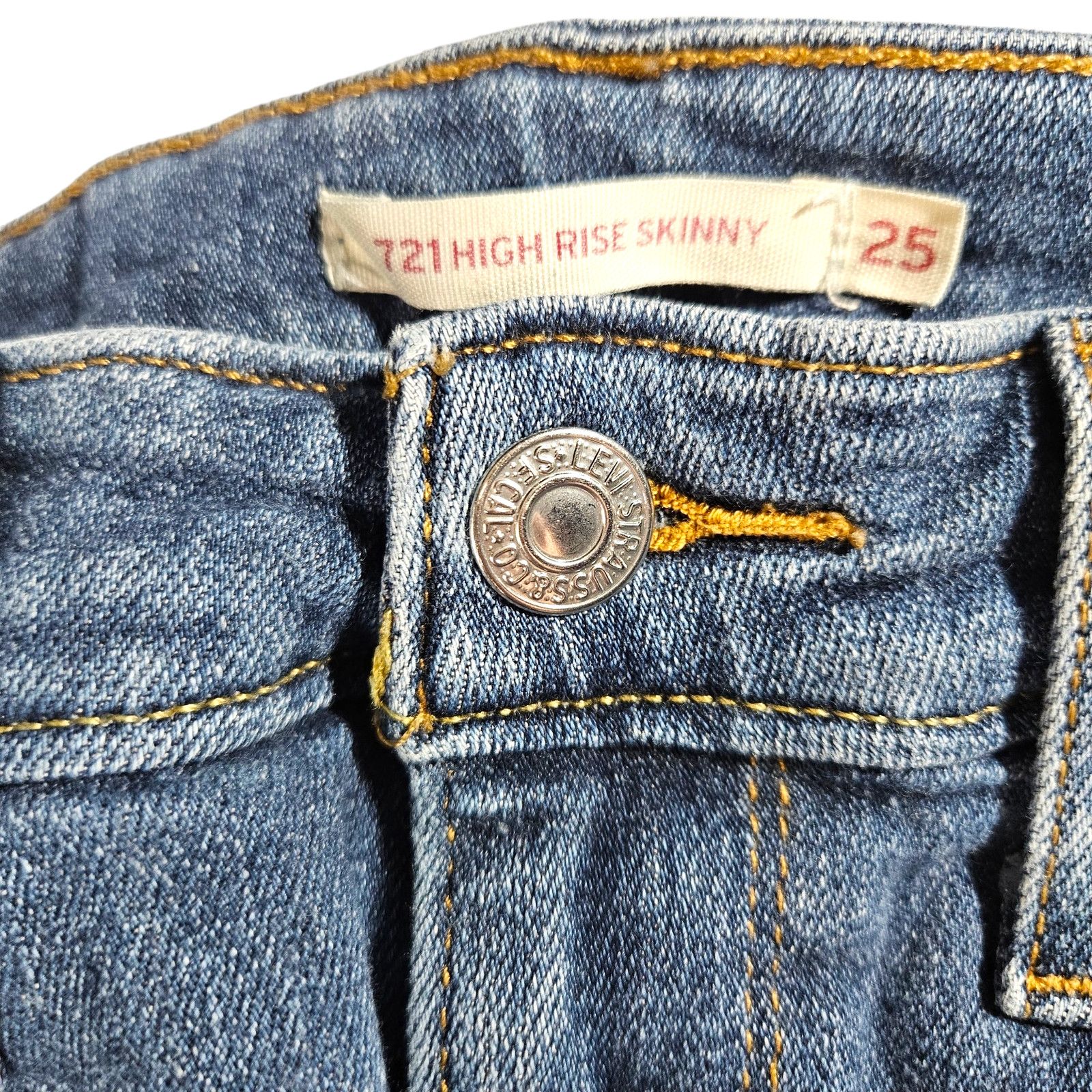 Levi's Levi's 721 Distressed Mid-Rise Skinny Jeans 25x23 Custom Size 25" / US 0 / IT 36 - 7 Thumbnail