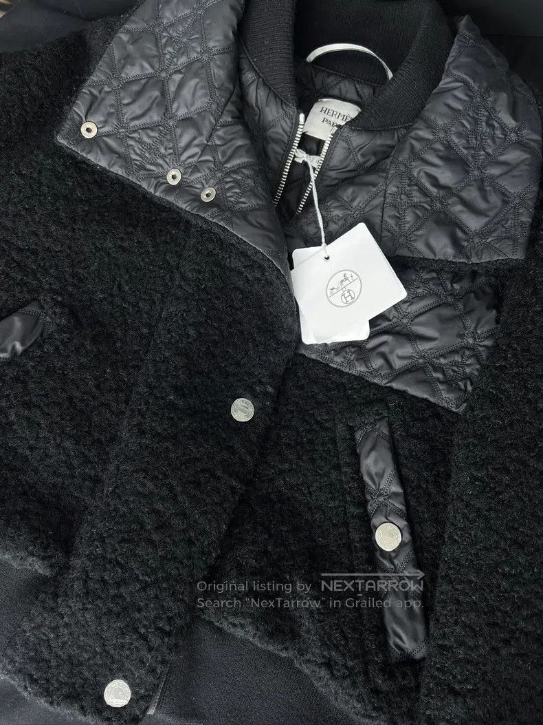 Hermes Hermes Classic Black Sheepskin Fleece Lined Leather Jacket Size XS / US 0-2 / IT 36-38 - 4 Thumbnail