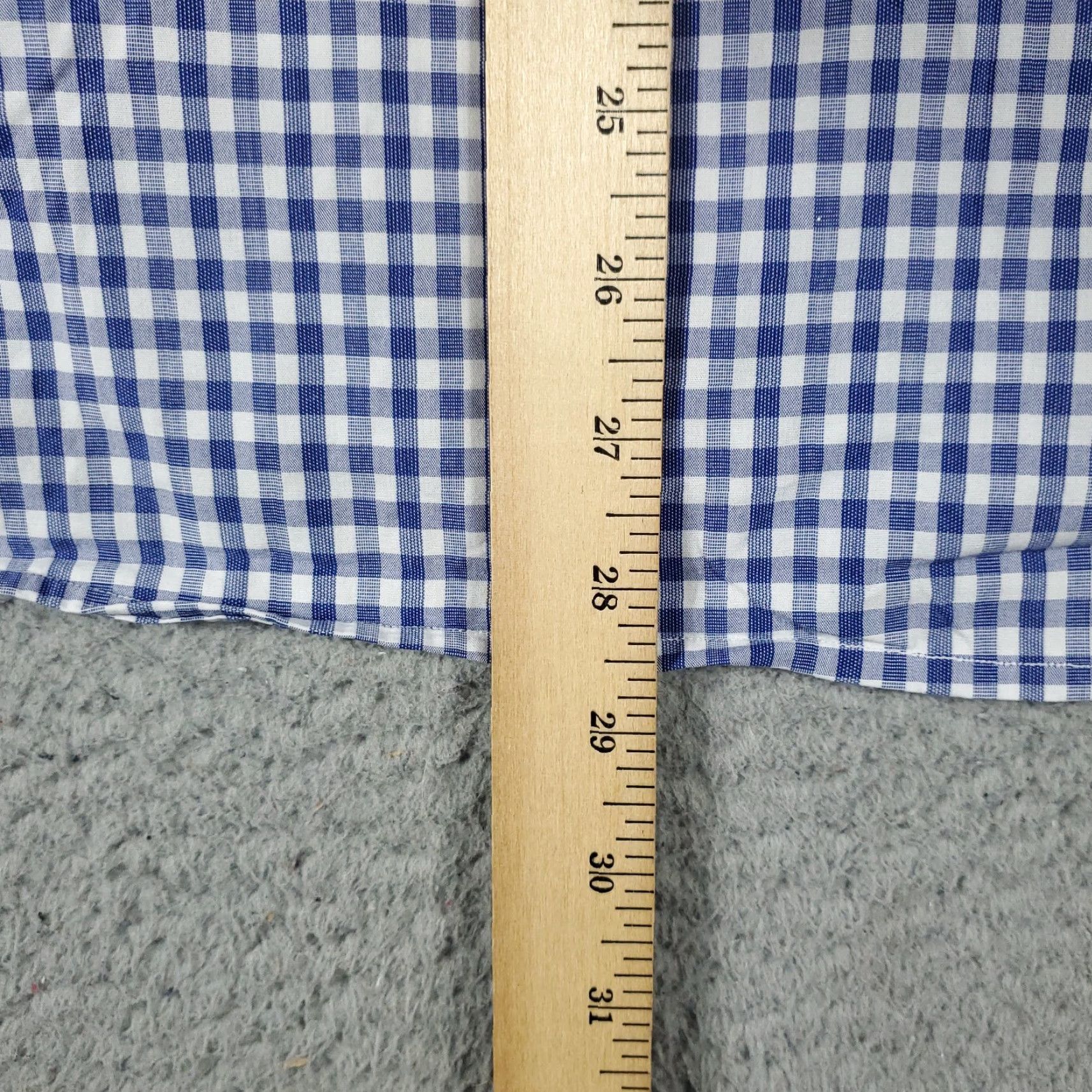Tommy Hilfiger Tommy Hilfiger Dress Shirt Mens 16.5 Blue Check Long Sleeve Button Up Modern Preppy Size 42R - 4 Thumbnail