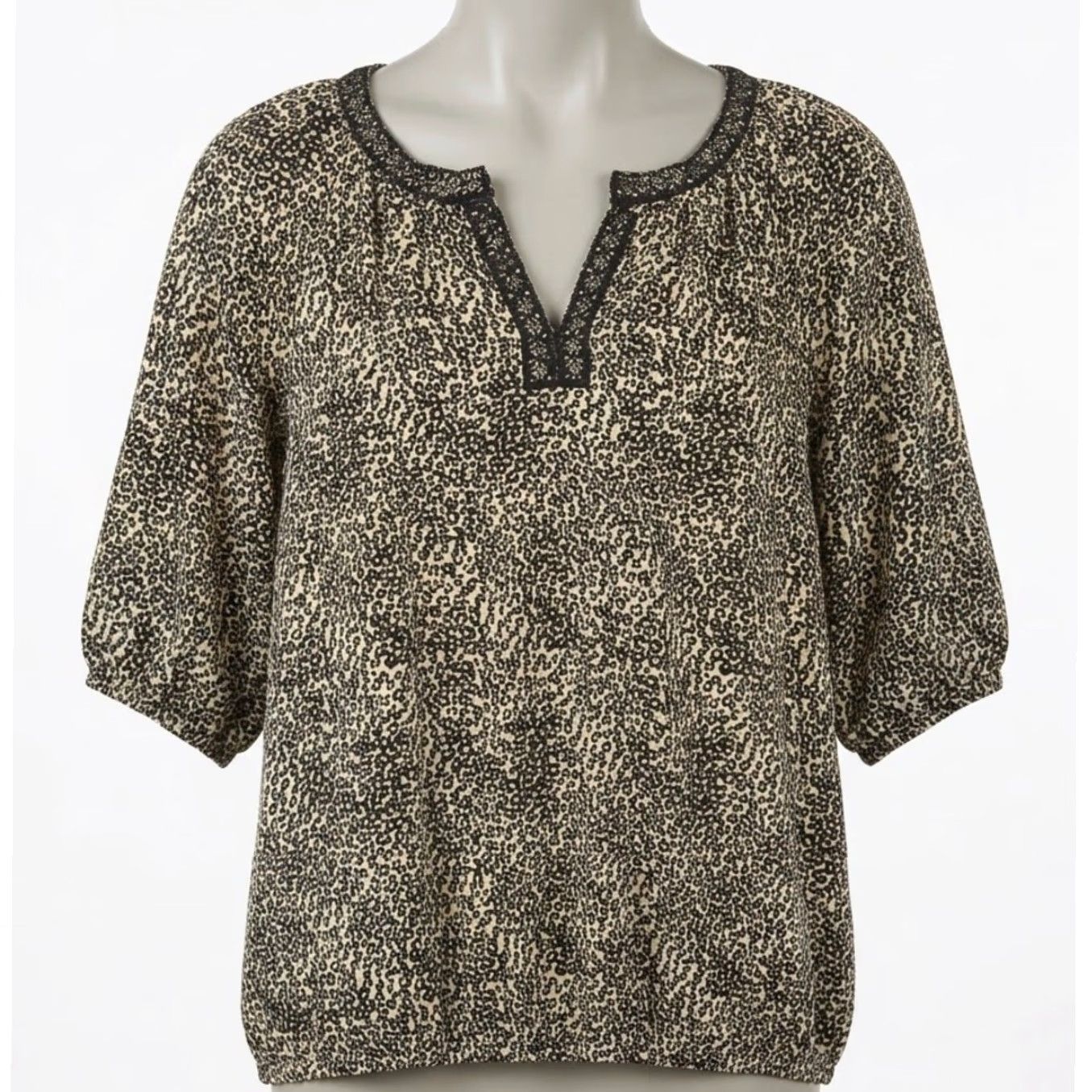 Vintage VINTAGE East 5th Blouse Womens XL Brown Animal Print Beaded Embellished Tunic Shirt Casual Size XL / US 12-14 / IT 48-50 - 2 Thumbnail