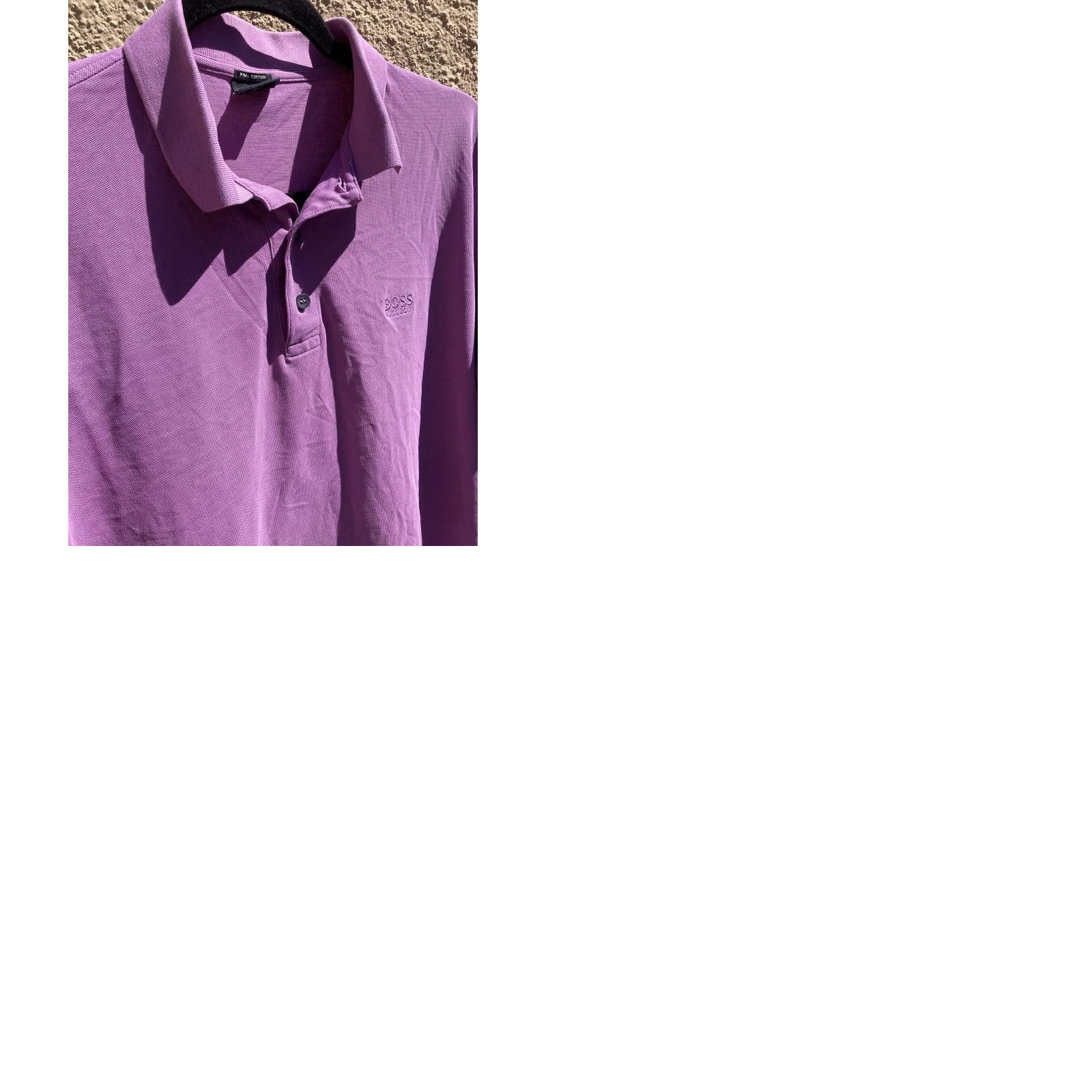 Hugo Boss HUGO BOSS Purple Solid Logo SS Polo M Classic City Pima Cotton Golf Design Shirt Mens Medium Purple Logo Polo 80s 90s City USA Size US M / EU 48-50 / 2 - 9 Thumbnail