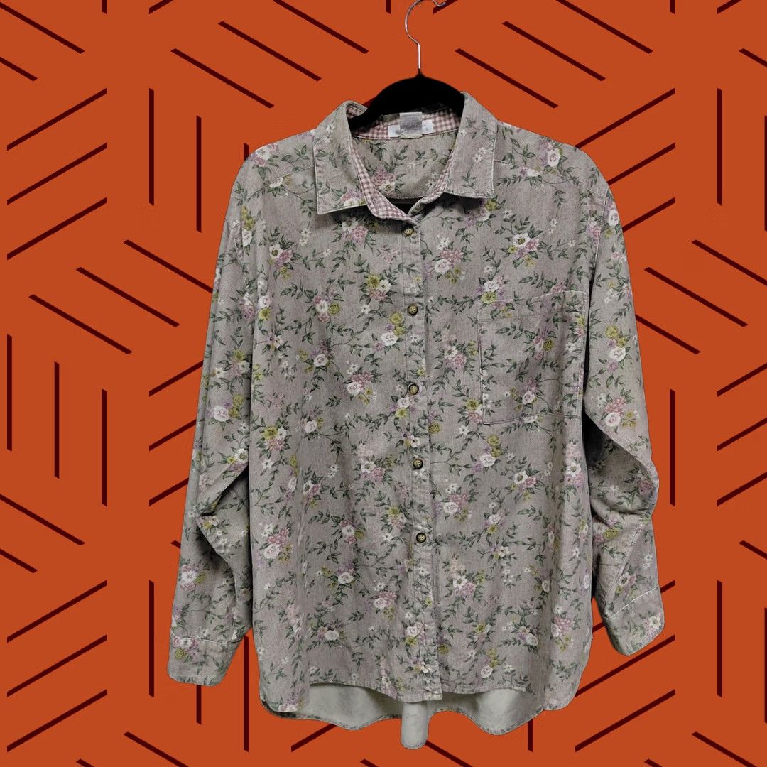 Express COMPAGNIE INTERNATIONALE EXPRESS Floral Button-Up Shirt Long Sleeve L Womens Size L / US 10 / IT 46 - 1 Thumbnail