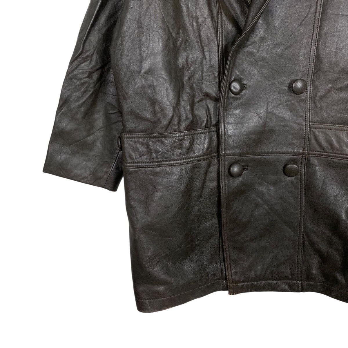 Leather Vintage leather overcoat double breasted Size US M / EU 48-50 / 2 - 3 Thumbnail