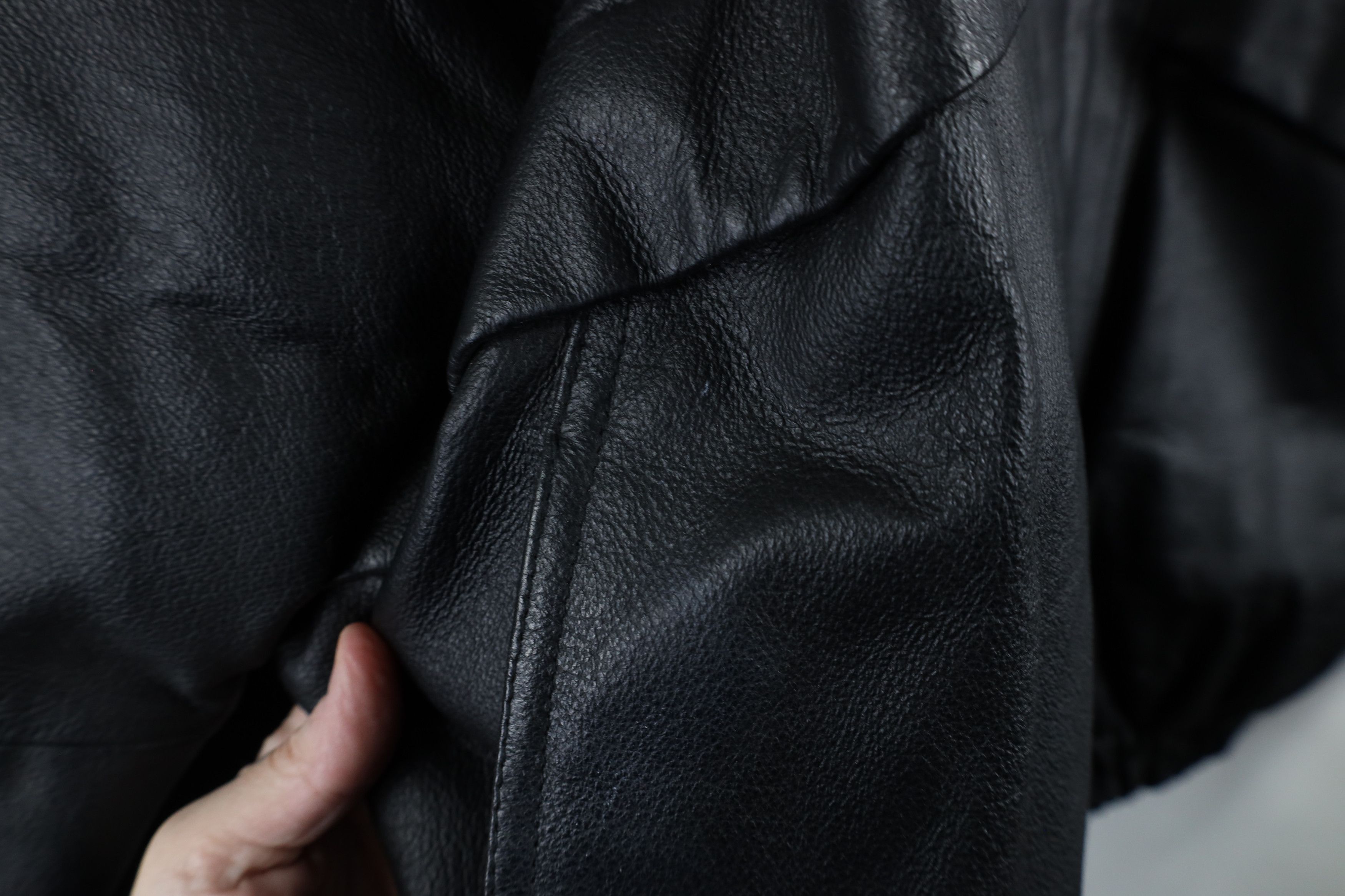 Vintage Vintage 90s Streetwear Quilted Leather Bomber Jacket Black Size US XL / EU 56 / 4 - 6 Thumbnail