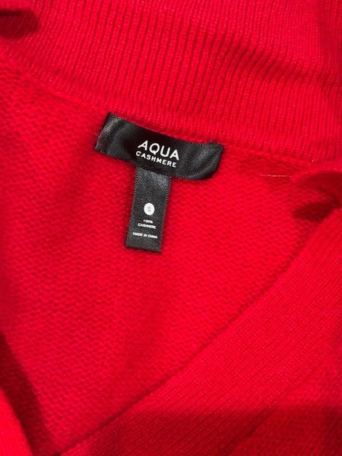AQUA AQUA Cashmere Long Sleeve Collared Polo Sweater in Red Size S / US 4 / IT 40 - 8 Thumbnail