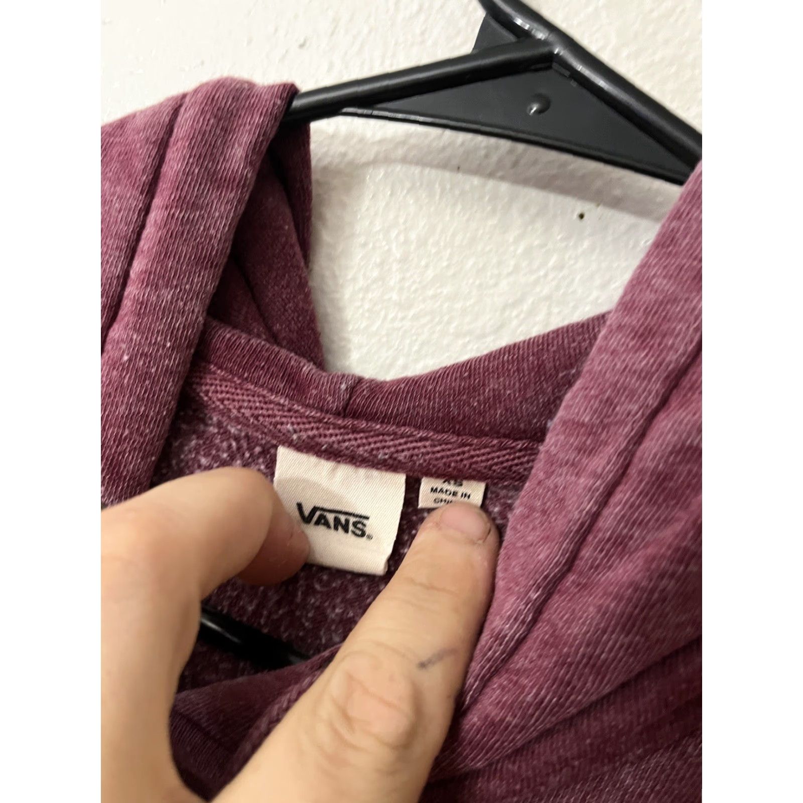 Vans VANS Hoodie Women XS Maroon Pullover Sweatshirt Drawstring Long Sleeve Activewear Size XS / US 0-2 / IT 36-38 - 2 Thumbnail