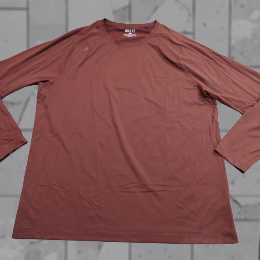Rhone Rhone Shirt Raglan 2XL Orange Reign Long Sleeve Crew Neck Activewear Men T-Shirt 2XL Orange Raglan Sleeve Blended Fabric Regular Size Size US XXL / EU 58 / 5 - 1 Thumbnail