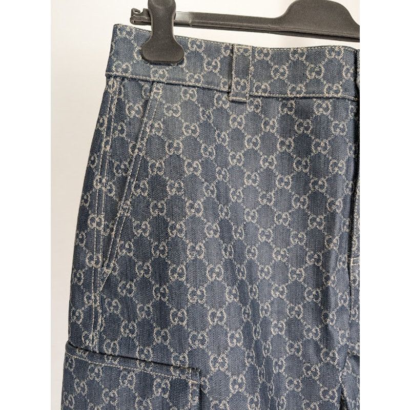 Gucci o1rshd1 Coated GG Denim Cargo Pant in Blue Size US 34 / EU 50 - 3 Thumbnail
