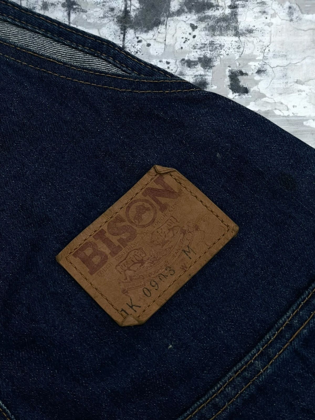 Japanese Brand Vintage 90s Designer Bison Rustic Blue Overall Iconic Denim Size US 33 - 19 Thumbnail