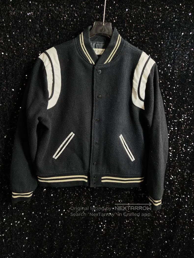 Saint Laurent Paris Saint Laurent Paris Black and White Patch Leather Baseball Size US M / EU 48-50 / 2 - 1 Thumbnail