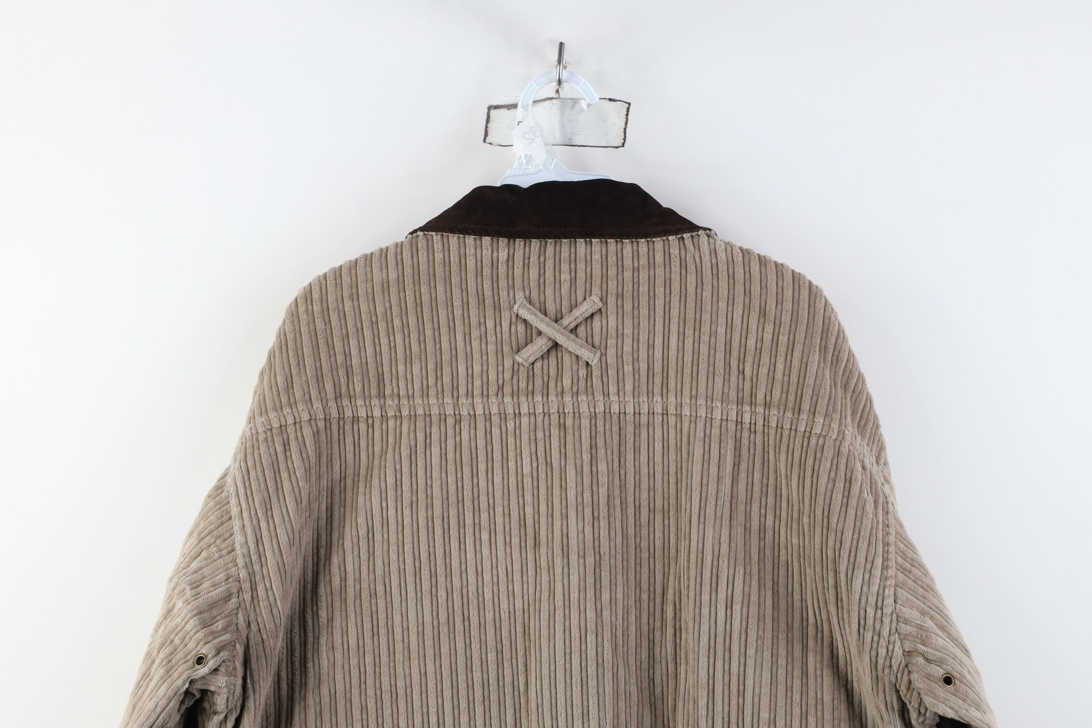 Vintage Vintage 90s Streetwear Suede Leather Collar Corduroy Jacket Size L / US 10 / IT 46 - 15 Thumbnail