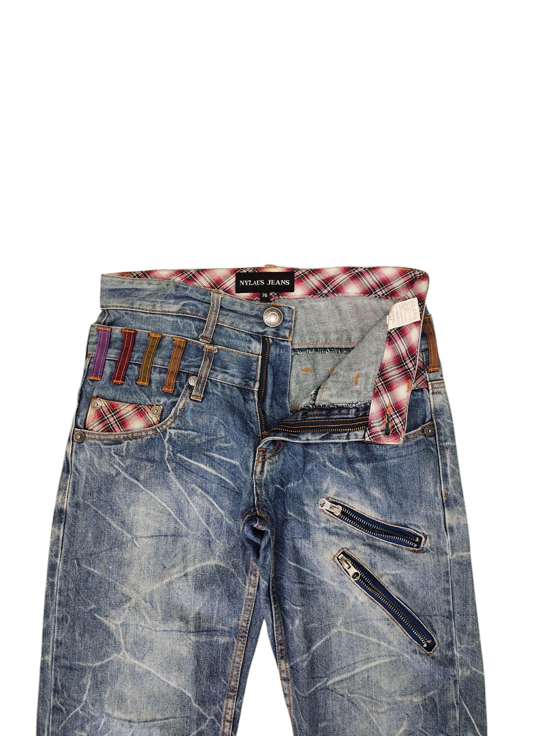 Japanese Brand Vintage Nylaus Japan Double Waist Clawmark Honeycomb Jeans Size US 30 / EU 46 - 8 Thumbnail
