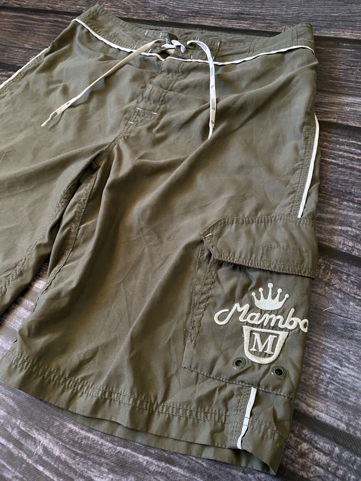 Mambo Mambo Vintage Embroidered Big Logo Rap Shorts Size US 34 / EU 50 - 3 Thumbnail