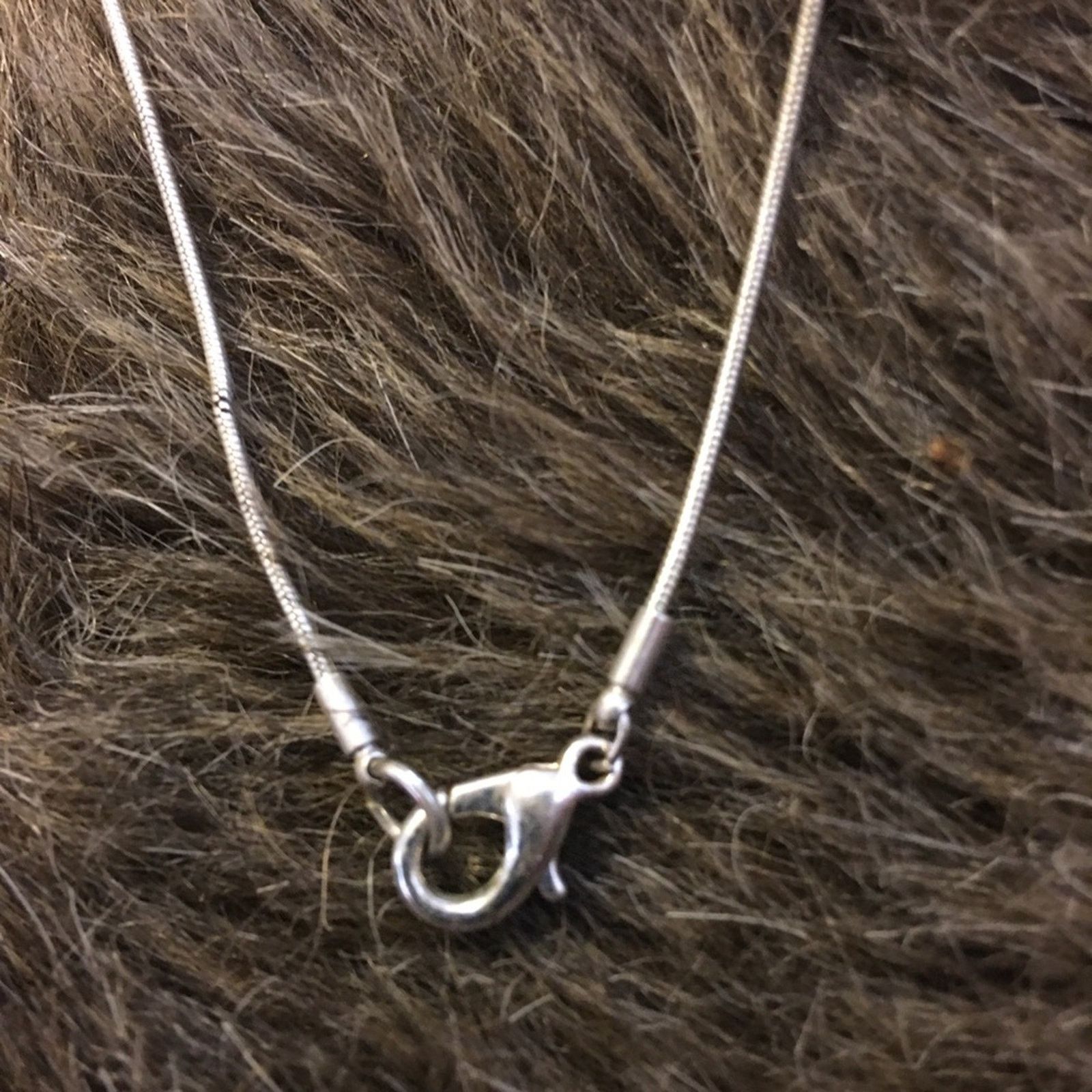 Jewelry Silver tone teardrop pendant on snake chain Size ONE SIZE - 8 Thumbnail