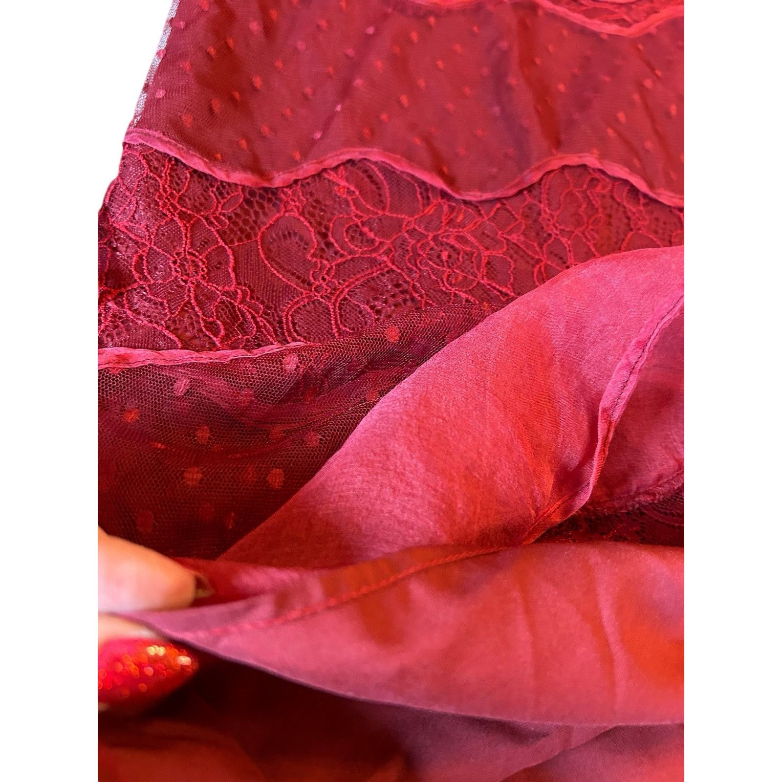 Sachin & Babi Sachin & Babi Red Lace Dress - Size 6 Size M / US 6-8 / IT 42-44 - 7 Thumbnail