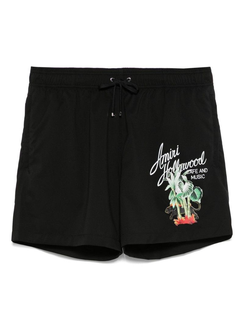 Amiri o1s1wg110526 Hollywood Swim Shorts in Black Size US 32 / EU 48 - 1 Thumbnail