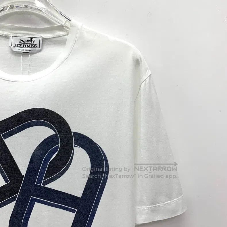 Hermes Hermes White pig nose print cotton round-neck short-sleeve Size S / US 4 / IT 40 - 3 Thumbnail
