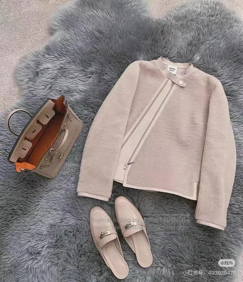 Hermes Hermes Light Pink Naked Color Leather and Fur Jacket Size XS / US 0-2 / IT 36-38 - 9 Thumbnail