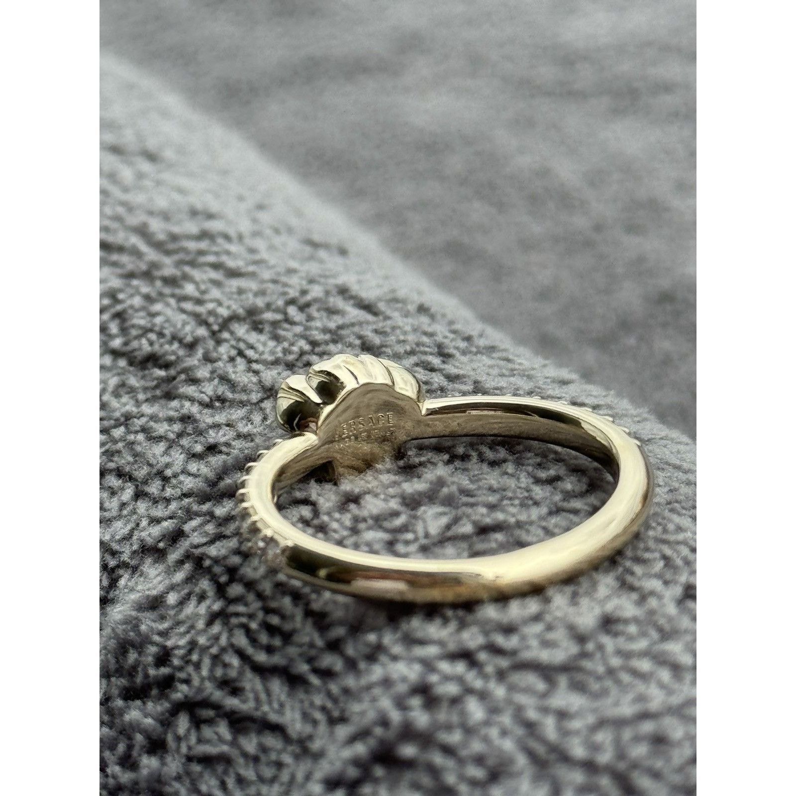 Versace Versace medusa head logo crystal gold ring Size ONE SIZE - 9 Thumbnail