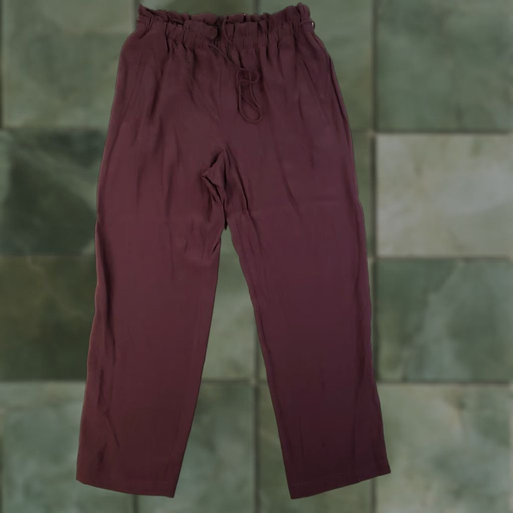 Eileen Fisher Eileen Fisher Straight Pants Womens Small Purple Elastic Waist Ankle Slim Fit Size 28" / US 6 / IT 42 - 1 Thumbnail