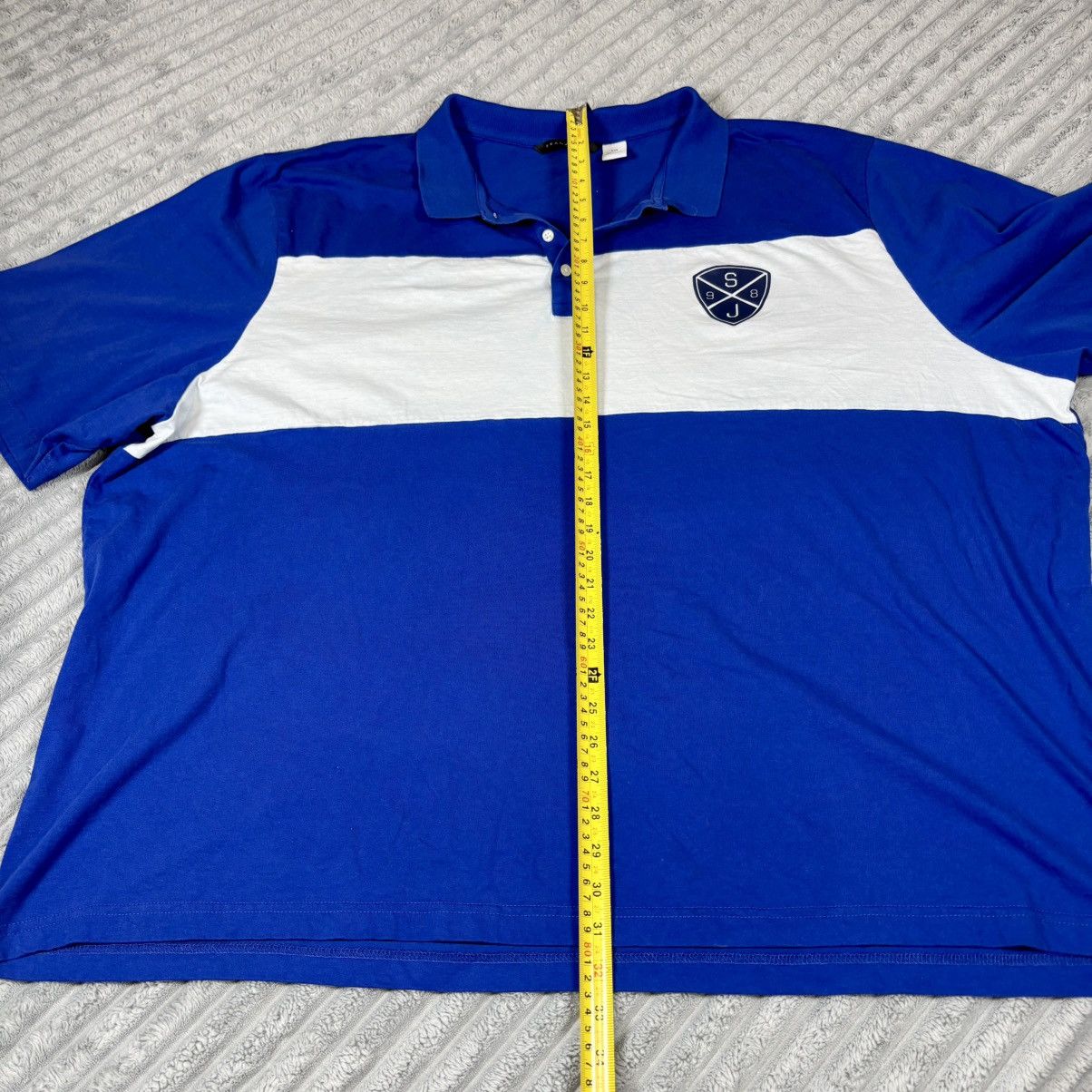 Sean John SEAN JOHN MENS POLO SHIRT Blue White 5XB VINTAGE Size US XXL / EU 58 / 5 - 6 Thumbnail