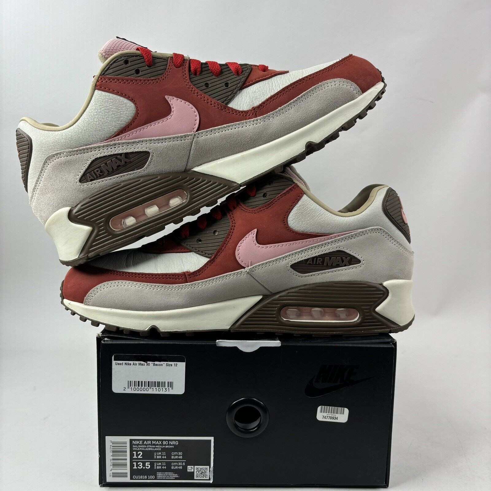 Nike Nike Air Max 90 NRG “Bacon” 2021 CU1816-100 Men’s 12 Worn Size US 12 / EU 45 - 3 Thumbnail
