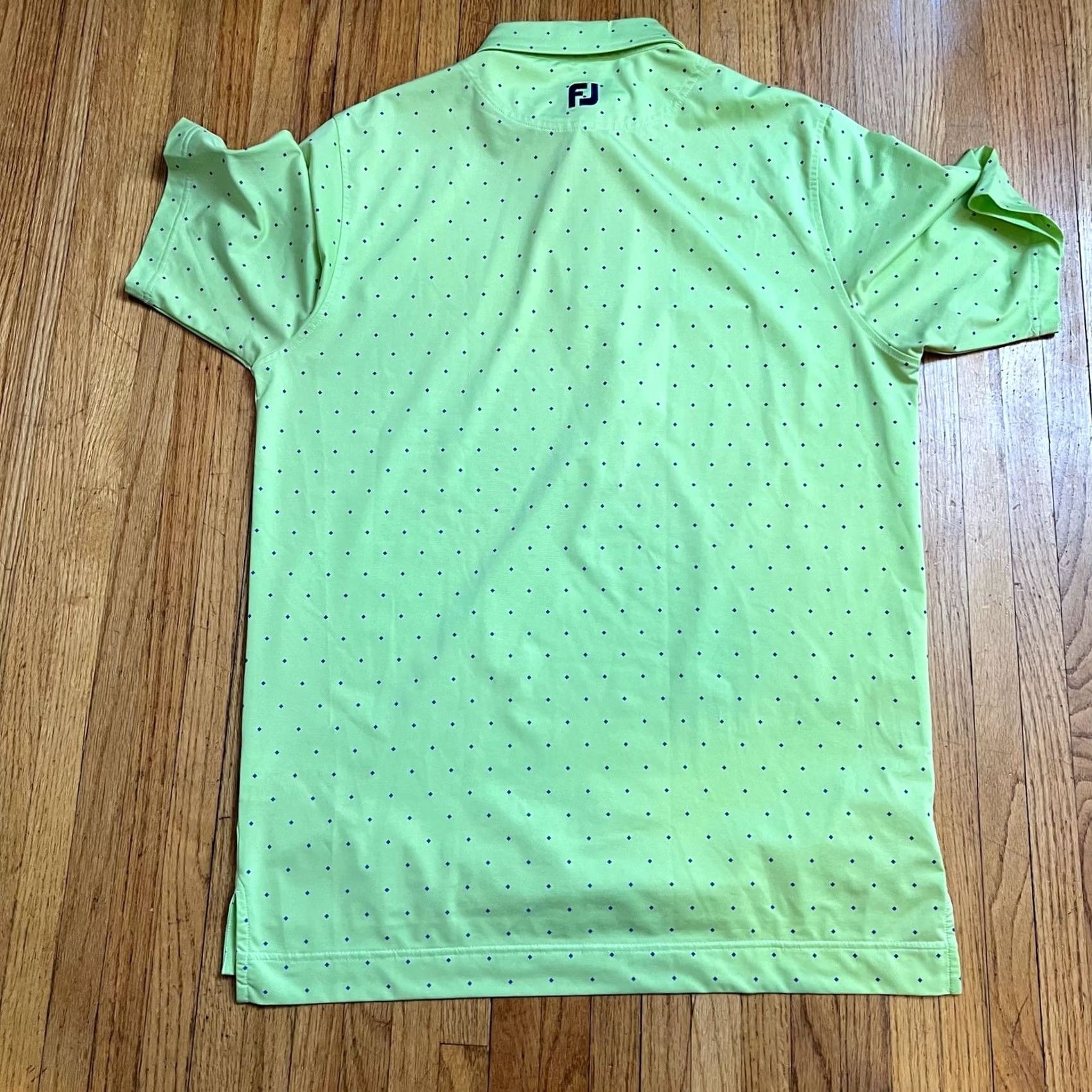 Footjoy Footjoy Shirt Mens L Green Polo Men All Over Geometric Print Gold Performance Size US L / EU 52-54 / 3 - 3 Thumbnail