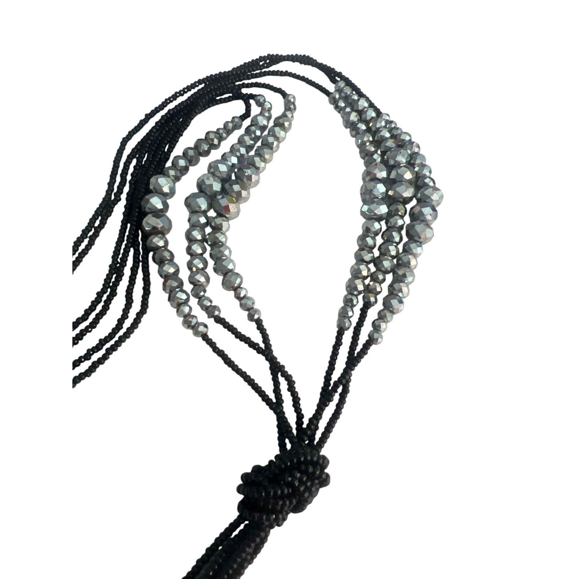 Other 3 Strand Vintage Style Lariat Necklace 20s Charleston Glass Size ONE SIZE - 3 Thumbnail