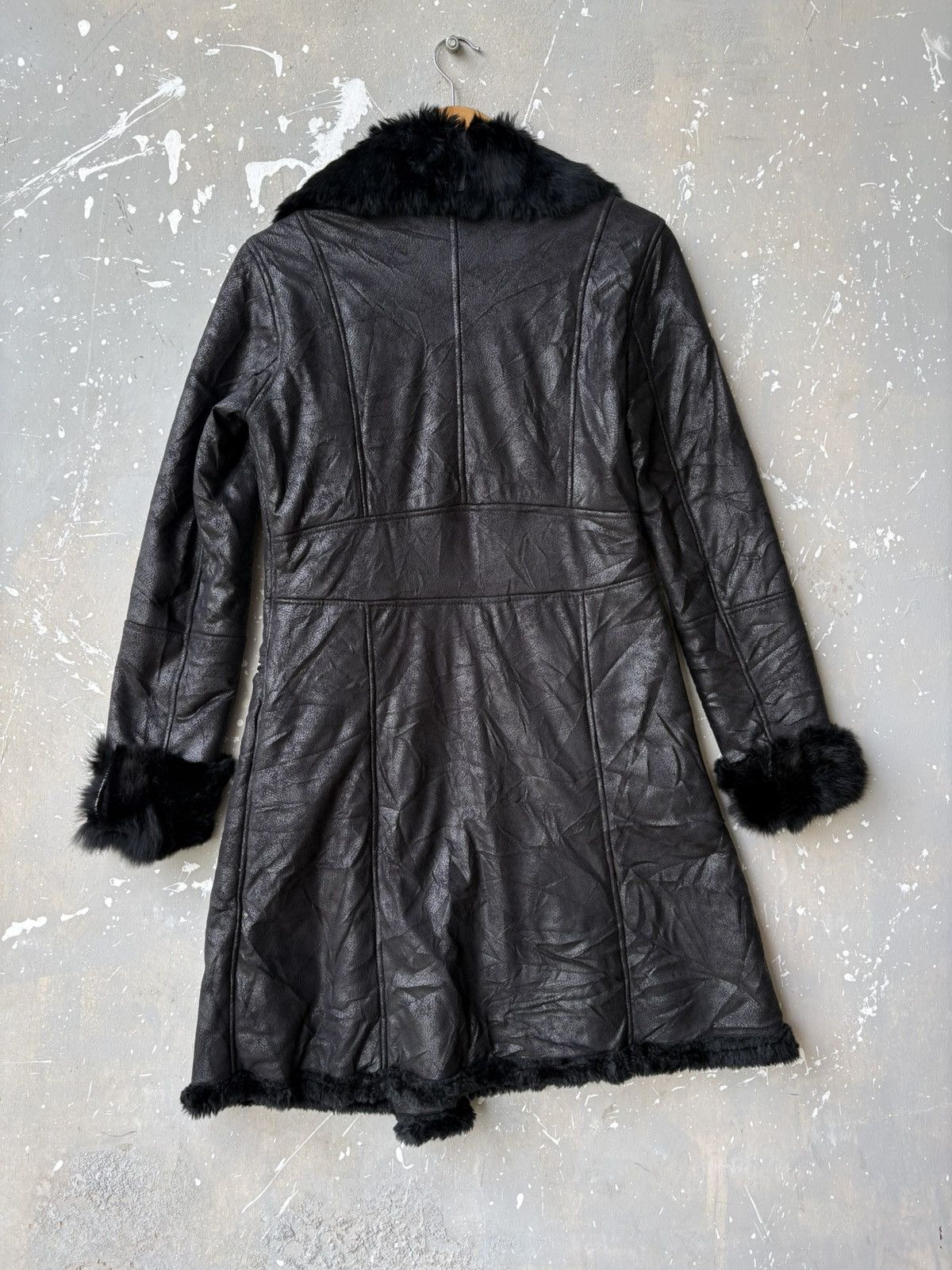 Japanese Brand Malibu Designs Rabbit Fur Lined Coat Asymmetrical Zip Gothic Size US M / EU 48-50 / 2 - 6 Thumbnail